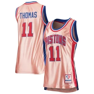 Hermoso Original Isiah Thomas Detroit Pistons Women's 75th Anniversary Rose Gold 1982 Swingman Jersey Pink  para la gran final