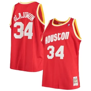 Hermoso Bonito Genial Hakeem Olajuwon Houston Rockets 1993/94 Big & Tall Hardwood Classics Swingman Jersey Red  para la gran final