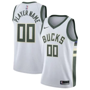 Resistente Fácil de llevar Increíble Milwaukee Bucks Nike 2020/21 Swingman Custom Jersey Association Edition White  para la gran final