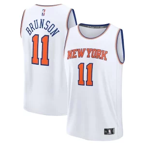 Genial Increíble Bonito Jalen Brunson New York Knicks Youth Fast Break Replica Player Jersey Association Edition White  para la gran final