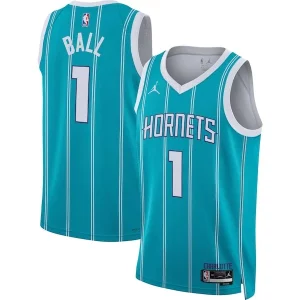 Atractivo Elegante LaMelo Ball Charlotte Hornets Jordan Brand Unisex Swingman Jersey Icon Edition Teal/White  para la gran final