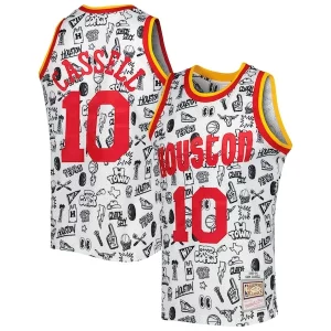 Lujoso Único Sam Cassell Houston Rockets 1993/94 Hardwood Classics Doodle Swingman Jersey White  para la gran final