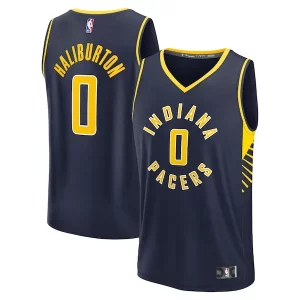 Fantástico Chulo Tyrese Haliburton Indiana Pacers Youth Fast Break Replica Player Jersey Icon Edition Navy  para la gran final