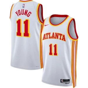 Lujoso Bonito Original Trae Young Atlanta Hawks Nike Unisex Swingman Jersey Association Edition White/Red  para la gran final