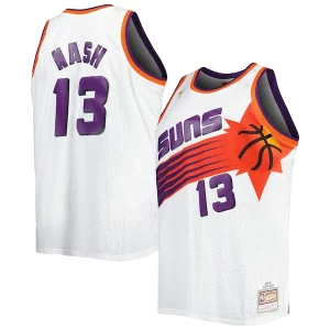 Fácil de llevar Steve Nash Phoenix Suns Big & Tall Hardwood Classics 1996/97 Swingman Jersey White/Black  para la gran final