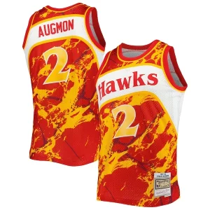 Original Stacey Augmon Atlanta Hawks 1991/92 Hardwood Classics Marble Swingman Jersey Red  para la gran final