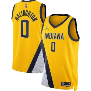 Cool Lujoso Tyrese Haliburton Indiana Pacers Jordan Brand Unisex Swingman Jersey Statement Edition Gold  para la gran final