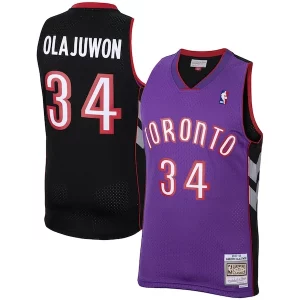 Moderno Lujoso Original Hakeem Olajuwon Toronto Raptors 2001/02 Hardwood Classics Swingman Jersey Purple  para la gran final