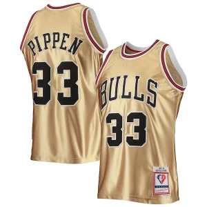 Práctico Maravilloso Duradero Scottie Pippen Chicago Bulls 75th Anniversary 1997/98 Hardwood Classics Swingman Jersey Gold  para la gran final