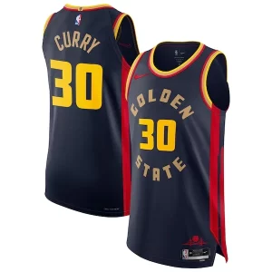 Clásico Stephen Curry Golden State Warriors Nike 2024/25 Authentic Player Jersey City Edition Navy  para la gran final