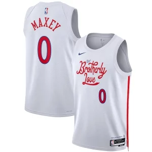 Cool Tyrese Maxey Philadelphia 76ers Nike Unisex 2022/23 Swingman Jersey City Edition White  para la gran final