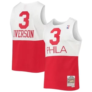 Delicioso Hermoso Práctico Allen Iverson Philadelphia 76ers 2003/2004 Hardwood Classics Swingman Jersey White/Red  para la gran final
