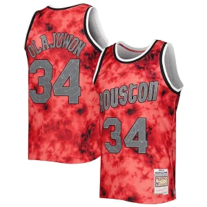 Magnífico Hakeem Olajuwon Houston Rockets 1993/94 Galaxy Swingman Jersey Red  para la gran final