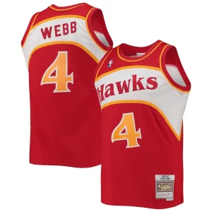 Práctico Elegante Resistente Spud Webb Atlanta Hawks Hardwood Classics Swingman Jersey Red  para la gran final