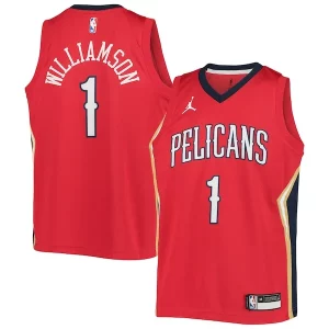 Lujoso Hermoso Zion Williamson New Orleans Pelicans Jordan Brand Youth 2020/21 Swingman Player Jersey Statement Edition Red  para la gran final