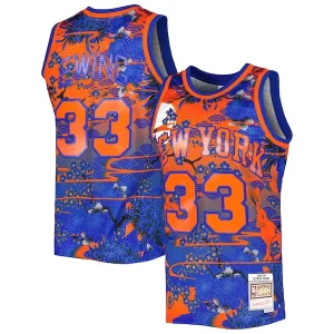 Práctico Patrick Ewing New York Knicks 1985/86 Hardwood Classics Lunar New Year Swingman Jersey Blue  para la gran final