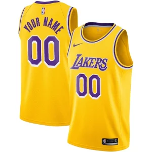 Exquisito Los Angeles Lakers Nike Custom Swingman Jersey Gold Icon Edition  para la gran final