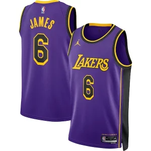 Genial Original Chulo LeBron James Los Angeles Lakers Jordan Brand Unisex Swingman Jersey Statement Edition Purple  para la gran final