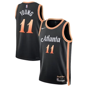 Hermoso Trae Young Atlanta Hawks Nike Unisex 2022/23 Swingman Jersey City Edition Black  para la gran final