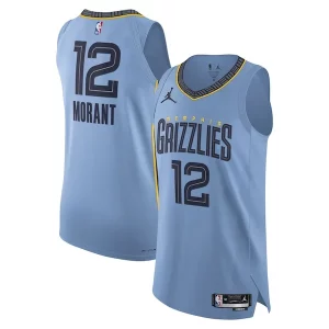 Resistente Ja Morant Memphis Grizzlies Jordan Brand Authentic Player Jersey Statement Edition Light Blue  para la gran final
