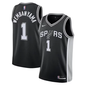Fácil de llevar Victor Wembanyama San Antonio Spurs Nike Youth 2023 NBA Draft First Round Pick Swingman Jersey Icon Edition Black  para la gran final