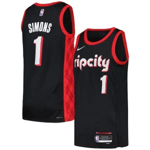 Robusto Anfernee Simons Portland Trail Blazers Nike Swingman Player Jersey City Edition Black/Red  para la gran final