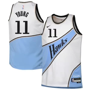 Atractivo Trae Young Atlanta Hawks Nike Youth 2024/25 Swingman Player Jersey City Edition White  para la gran final