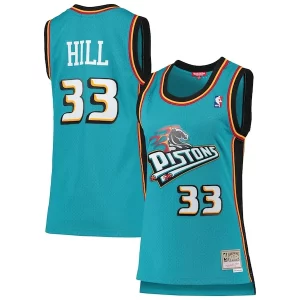 Elegante Grant Hill Detroit Pistons Women's 1998/99 Hardwood Classics Swingman Jersey Teal  para la gran final