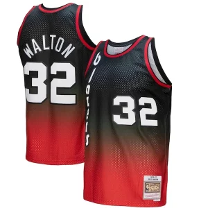 Resistente Lujoso Bill Walton Portland Trail Blazers 1976/77 Hardwood Classics Fadeaway Swingman Player Jersey Red/Black  para la gran final