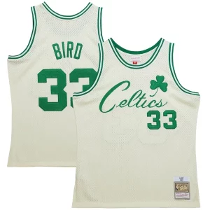 Exquisito Chulo Larry Bird Boston Celtics Chainstitch Swingman Jersey Cream  para la gran final