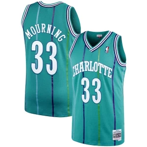 Increíble Alonzo Mourning Charlotte Hornets 1992/93 Hardwood Classics Swingman Jersey Teal  para la gran final