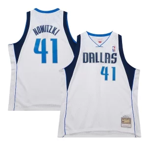 Atractivo Dirk Nowitzki Dallas Mavericks 2010/11 Hardwood Classics Swingman Jersey White  para la gran final
