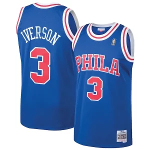 Original Allen Iverson Philadelphia 76ers 1996/97 Hardwood Classics Throwback Swingman Jersey Royal  para la gran final